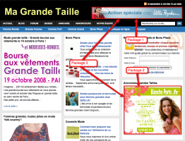 Publicité sur Ma Grande Taille Packages 1, 2 et 3