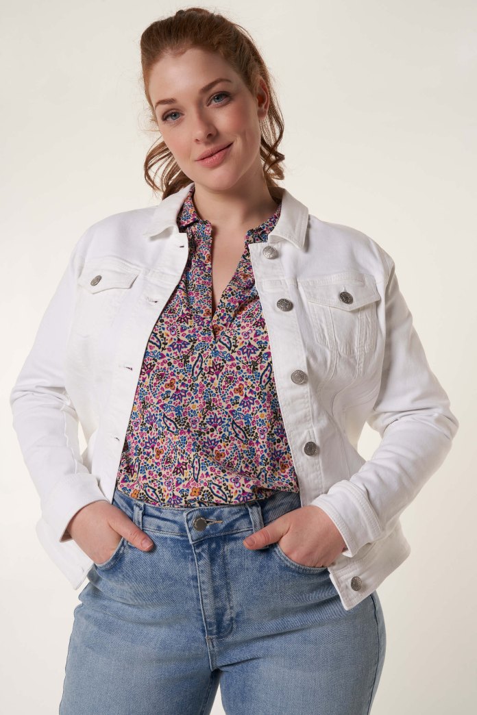 Veste en jean blanc MS Mode